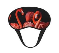 Masque de sommeil avec imprimé flamants roses sur fond noir - Bloque la lumière - Doux et confortable - Pour homme et femme - Pour dormir, voyager, quitter la nuit