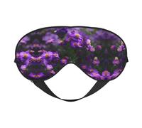 Masque de sommeil avec imprimé fleurs violettes - Masque de sommeil soyeux pour homme et femme - Pour voyage, sommeil et relaxation