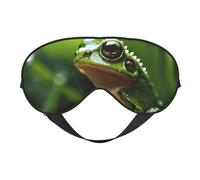 Masque de sommeil avec imprimé grenouille et pluie - Bloque la lumière - Bandeau tendance pour homme et femme - Pour la sieste en avion