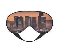 Masque de sommeil avec imprimé horizon de Los Angeles, masque doux pour les yeux avec sangle réglable pour dormir, voyager et se détendre