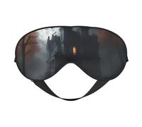 Masque de sommeil avec imprimé horreur d'Halloween, masque doux pour les yeux avec sangle réglable pour dormir, voyager et se détendre