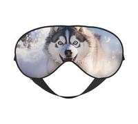 Masque de sommeil avec imprimé Husky - Bloque la lumière - Bandeau tendance pour homme et femme - Pour la sieste en avion