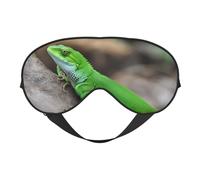 Masque de sommeil avec imprimé lézard vert, masque doux pour les yeux avec sangle réglable pour dormir, voyager et se détendre