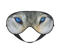 Masque de sommeil avec imprimé loup aux yeux bleus - Masque pour les yeux - Masque pour les yeux - Pour dormir la nuit, voyage, avion