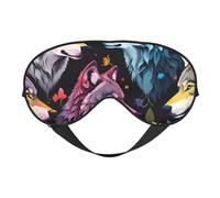Masque de sommeil avec imprimé loup, doux, réglable, léger, occultant, idéal pour la sieste, le repos nocturne