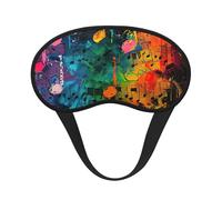 Masque de sommeil avec imprimé notes de musique colorées pour homme et femme pour une obscurité totale, réduit les gonflements des yeux