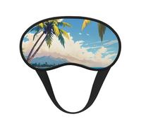 Masque de sommeil avec imprimé palmier sur mer bleue et océan - Couverture souple pour les yeux - Sans pression pour dormir - Masque pour les personnes dormant sur le côté