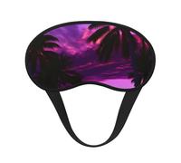 Masque de sommeil avec imprimé palmier violet et coucher de soleil pour les personnes dormant sur le côté, joli masque occultant pour la maison ou les voyages