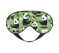 Masque de sommeil avec imprimé panda en bambou, masque doux pour les yeux avec sangle réglable pour dormir, voyager et se détendre