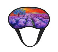 Masque de sommeil avec imprimé peinture à l'huile de lavande, 100 % bloc de lumière pour les yeux avec sangle réglable