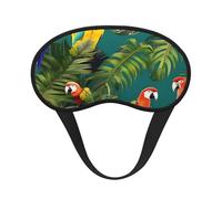 Masque de sommeil avec imprimé plantes tropicales et perroquets pour les personnes dormant sur le côté, joli masque occultant pour la maison ou les voyages