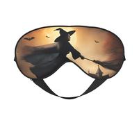 Masque de sommeil avec imprimé sorcière volante pour Halloween, masque doux pour les yeux avec sangle réglable pour dormir, voyager et se détendre
