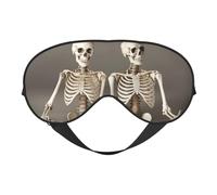 Masque de sommeil avec imprimé squelettes de yoga - Bloque la lumière - Bandeau tendance pour homme et femme - Pour la sieste en avion