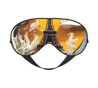 Masque de sommeil avec imprimé Tour Eiffel de Paris, masque doux pour les yeux avec sangle réglable pour dormir, voyager et se détendre