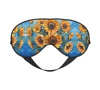 Masque de sommeil avec imprimé tournesol et peinture à l'huile - Masque de sommeil pour les yeux - Pour homme et femme - Pour voyage, sommeil et relaxation