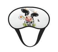 Masque de sommeil avec imprimé vache mignon bloquant la lumière, doux et confortable pour les yeux de nuit pour homme et femme pour dormir, voyage, travail de nuit