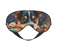Masque de sommeil avec lumières et imprimé chiens avec sangle réglable, couvre-yeux confortable pour voyage, yoga, sieste, sommeil et relaxation