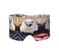 Masque de sommeil avec motif aigle à tête blanche patriotique avec drapeau américain - Doux et respirant, idéal pour les voyages, la méditation et une utilisation de nuit