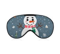 Masque de sommeil avec motif bonhomme de neige mignon pour homme et femme avec sangle réglable - Doux et respirant - Occultant - Antidérapant - Essentiels de voyage
