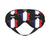 Masque de sommeil avec motif carte de la France et drapeau français, bandeau pour les yeux, protection des yeux, doux et sans pression, avec sangle élastique, pour la maison, les voyages, le bureau,