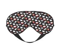 Masque de sommeil avec motif chat dessiné à la main, masque de sommeil double face, masque de sommeil pour homme et femme, couvre-yeux occultant pour dormir, voyage