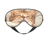 Masque de sommeil avec motif chat endormi dans une couverture, masque de sommeil double face, masque de sommeil pour homme et femme, couvre-yeux occultant pour dormir, voyage