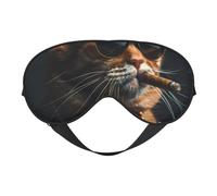 Masque de sommeil avec motif chat pimpant avec lunettes de soleil, masque de sommeil double face, masque de sommeil pour homme et femme, couvre-yeux occultant pour dormir, voyage