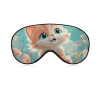 Masque de sommeil avec motif chats mignons, masque pour les yeux bloquant la lumière, confortable et doux, couverture des yeux avec bande élastique, convient pour les hommes et les femmes, convient