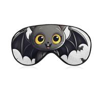 Masque de sommeil avec motif chauve-souris, masque pour les yeux bloquant la lumière, confortable et doux, couverture des yeux avec bande élastique, convient pour les hommes et les femmes, convient