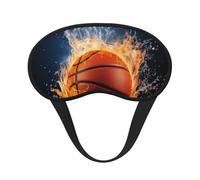 Masque de sommeil avec motif de basket-ball sur le feu et l'eau - Pour dormir sur le côté, bloque la lumière - Masque pour les yeux pour homme et femme - Doux et confortable - Pour voyage, sieste