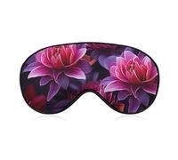 Masque de sommeil avec motif de feuilles de fleurs violettes et rouges pour homme et femme avec sangle réglable - Masque occultant doux et respirant - Antidérapant - Essentiels de voyage