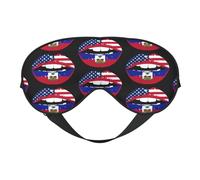 Masque de sommeil avec motif drapeau américain et lèvres d'Haïti, masque de nuit, bandeau de lumière, cache-yeux doux sans pression avec sangle élastique pour la maison, les voyages, le bureau, la si