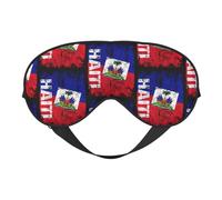 Masque de sommeil avec motif drapeau d'Haïti vintage, bandeau de nuit, protection des yeux, doux et sans pression, avec sangle élastique, pour la maison, les voyages, le bureau, la sieste et le yoga.