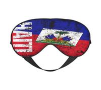 Masque de sommeil avec motif drapeau d'Haïti vintage, bandeau de nuit, protection des yeux, doux et sans pression, avec sangle élastique, pour la maison, les voyages, le bureau, la sieste et le yoga.