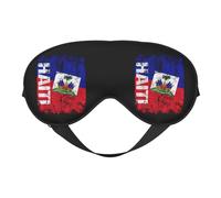 Masque de sommeil avec motif drapeau d'Haïti vintage, bandeau de nuit, protection des yeux, doux et sans pression, avec sangle élastique, pour la maison, les voyages, le bureau, la sieste et le yoga.