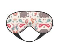 Masque de sommeil avec motif éléphants - Sangle réglable - Aide au sommeil
