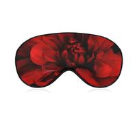 Masque de sommeil avec motif fleur rouge sur le côté noir pour homme et femme avec sangle réglable - Masque occultant doux et respirant - Antidérapant - Essentiels de voyage