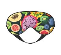 Masque de sommeil avec motif graines de fruits de dragon et kiwi avec sangle réglable, couvre-yeux confortable pour voyage, yoga, sieste, sommeil et relaxation