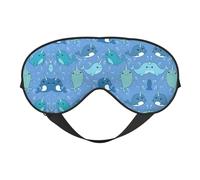 Masque de sommeil avec motif mignon pour les yeux bloquant la lumière - Cadeau essentiel de voyage pour femme et homme