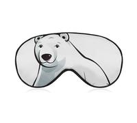 Masque de sommeil avec motif ours polaire, masque pour les yeux bloquant la lumière, confortable et doux, couverture des yeux avec bande élastique, convient aux hommes et aux femmes, convient pour les