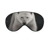 Masque de sommeil avec motif ours polaire, masque pour les yeux bloquant la lumière, confortable et doux, couverture des yeux avec bande élastique, convient aux hommes et aux femmes, convient pour les
