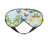 Masque de sommeil avec motif papillons volants pour homme et femme avec sangle réglable facile pour les voyages