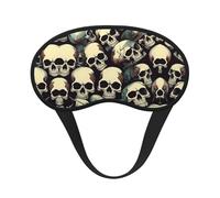 Masque de sommeil avec motif tête de mort et squelette - Couverture souple sans pression pour dormir - Masque pour les yeux pour les personnes dormant sur le côté