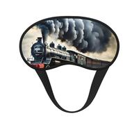 Masque de sommeil avec motif train à vapeur et nuages pour homme et femme pour une obscurité totale, réduit les gonflements des yeux