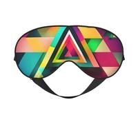 Masque de sommeil avec motif triangle coloré, doux, réglable, léger, occultant, idéal pour la sieste, le repos nocturne