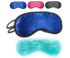 Masque de sommeil avec oreiller rafraîchissant pour les yeux Lunettes de couchage avec bande élastique réglable et sensation de soie L'oreiller rafraîchissant aide contre les migraines (Bleu)