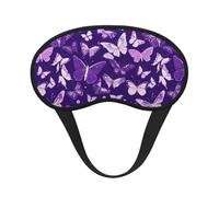 Masque de sommeil avec papillons violets et fleurs 100 % bloquant la lumière - Masque de sommeil unisexe pour voyage/sieste
