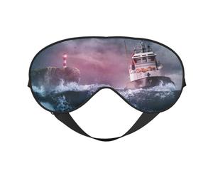 Masque de sommeil avec phare de bateau et vagues d'orage - Masque de sommeil double face pour homme et femme - Occultant pour dormir et voyager