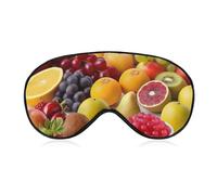 Masque de sommeil avec sangle réglable pour les yeux - Motif fruits frais - Masque de voyage pour les yeux - Patchs doux pour le sommeil et le yoga