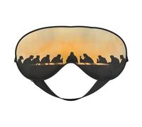 Masque de sommeil avec silhouettes de Jésus et des disciples, sangle ajustable, protection contre la lumière, idéal pour les voyages en avion, la sieste et la méditation (femmes et hommes).